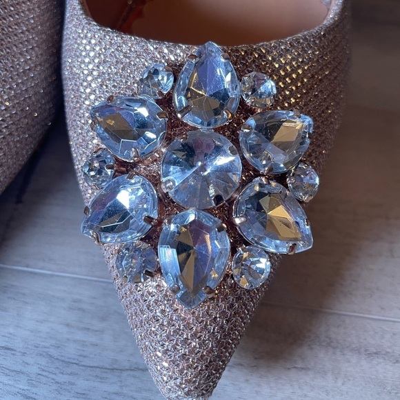 Headover Heals by Dune - Golden Sparkle High Heels - Wedding Shoes - Picture 3 of 10